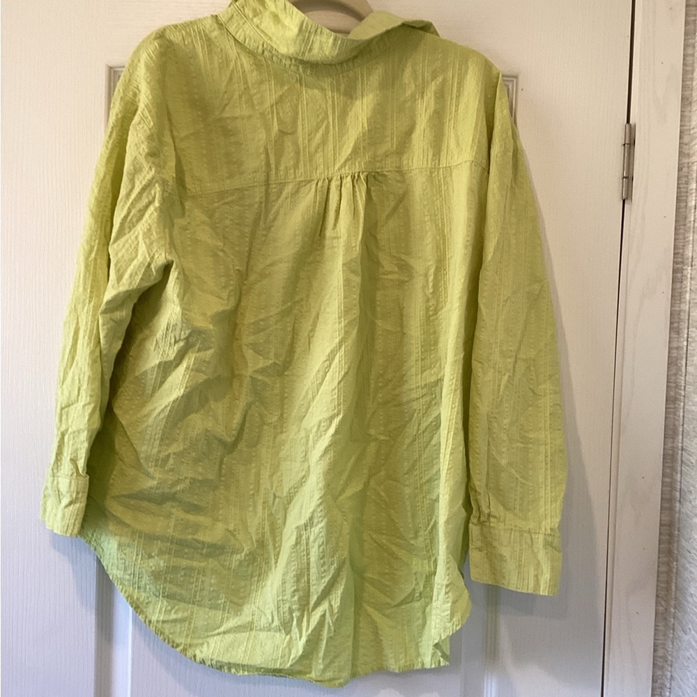 Time and Tru Light Green Textured Shirt size 1XL EUC - Picture 3 of 3